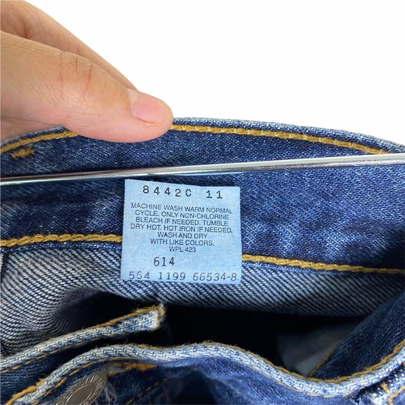 Levis Vintage 1999 550 Dark Wash High Waisted Straight Leg Sz 12 Reg - Picture 5 of 9